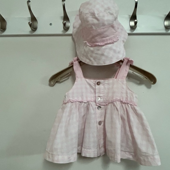 Lili Gaufrette Check Summer Tunic Blouse with Matching Hat - Picture 11 of 16